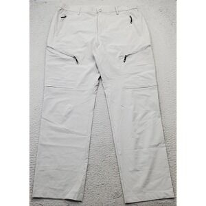 Outdoor Sports Pants Mens 38 Gray Performance Stretch Flat Front Straight‎ Leg